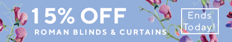 BOAU - Feb Soft Flash Sale - 15% Off Romans & Curtains - Ends Today