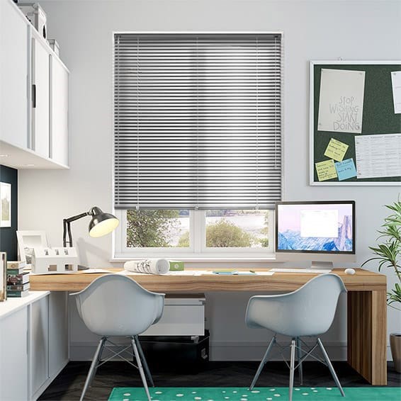 LaMode Premium Brushed Aluminium Venetian Blind - 25mm Slat