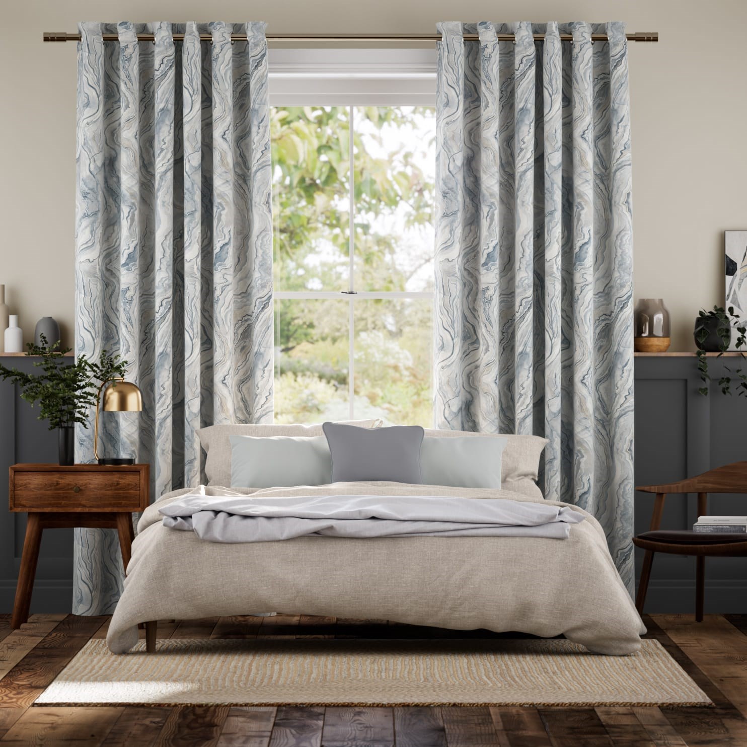 Abelia Blue Quartz Curtains thumbnail image