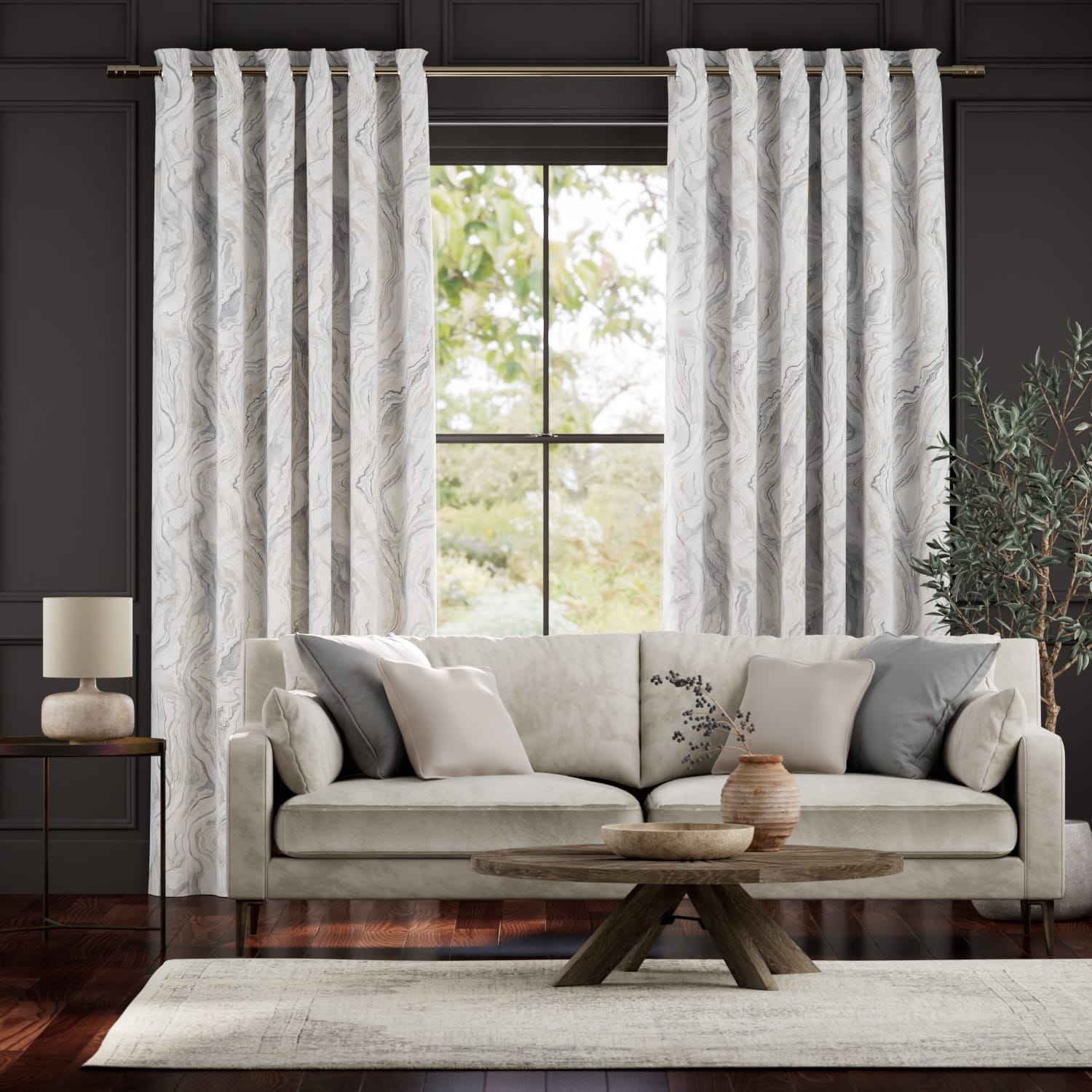 Abelia Silver Quartz Curtains