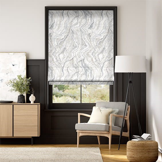 Abelia Silver Quartz Roman Blind