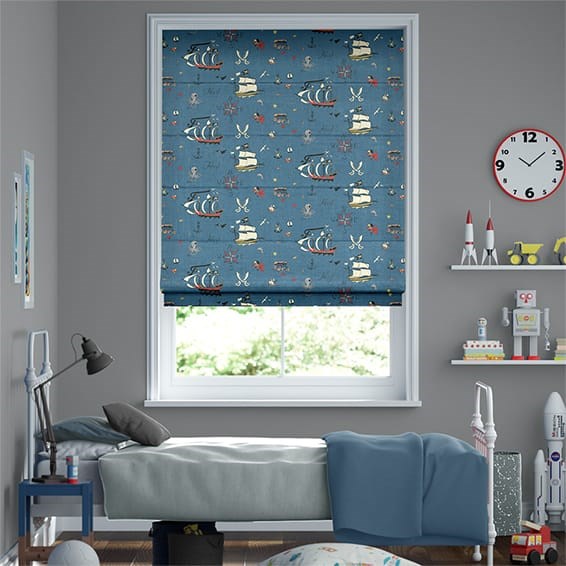 Ahoy Indigo Roman Blind