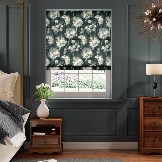 Allium Linen Charcoal Roman Blind