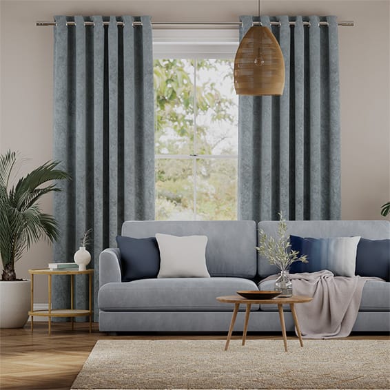 Alva Blue Grey Curtains