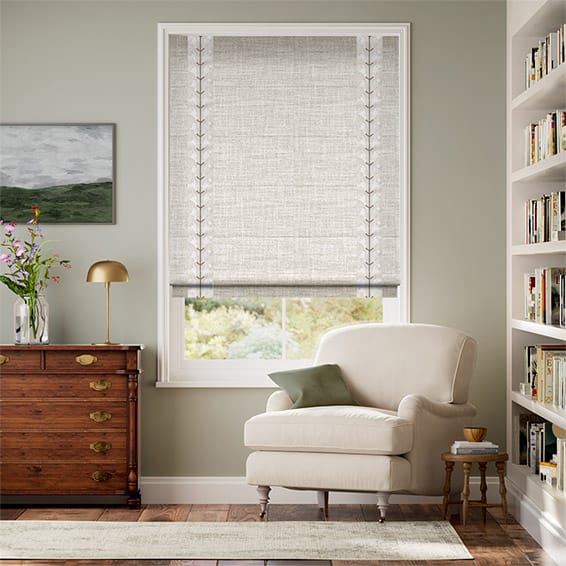 Arlo Oatmeal & Chatsworth Ivory Roman Blind