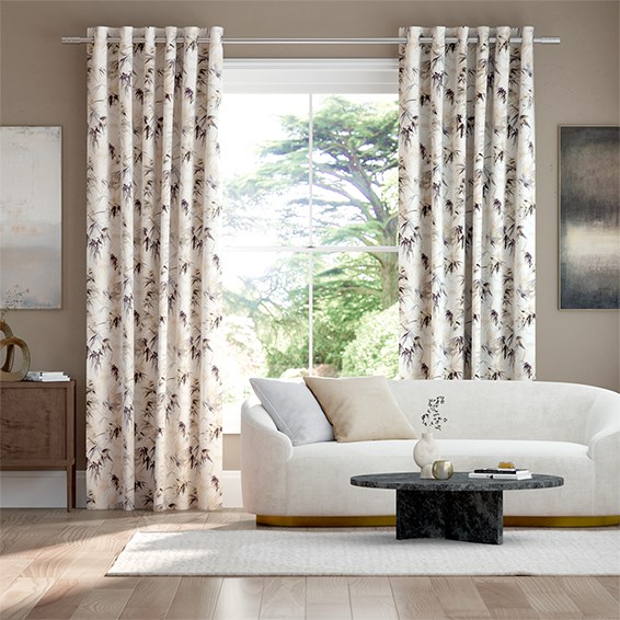 Bamboo Silhouette Damson Curtains