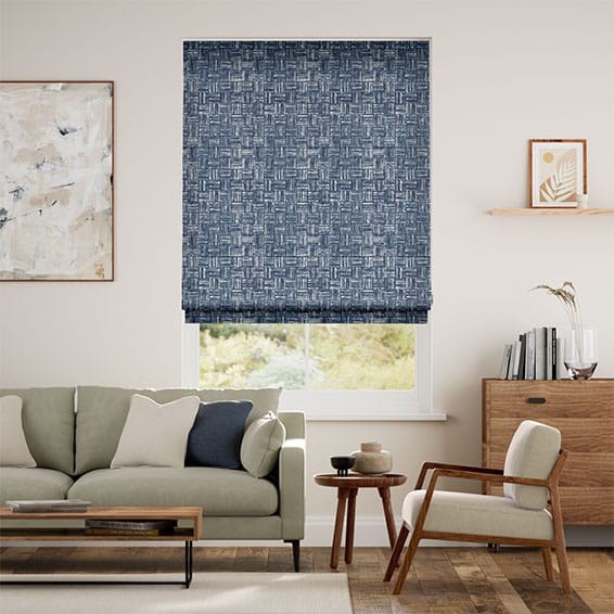 Batik Check Ink Roman Blind