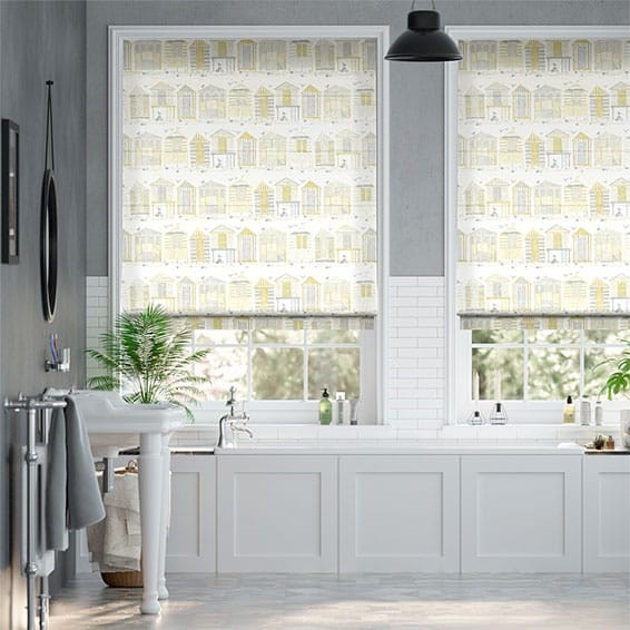 Beach Huts Honey Roman Blind