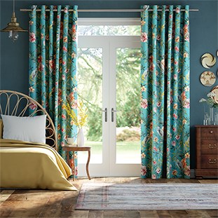 Bella Heron Turquoise Curtains thumbnail image