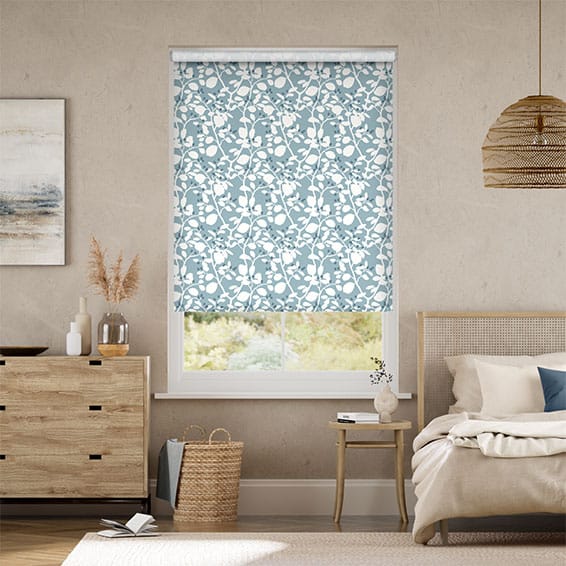 Berry Tree Soft Teal Roller Blind