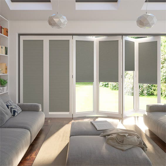 BiFold ClickFIT Thermal DuoShade Gainsborough Grey Pleated Blind