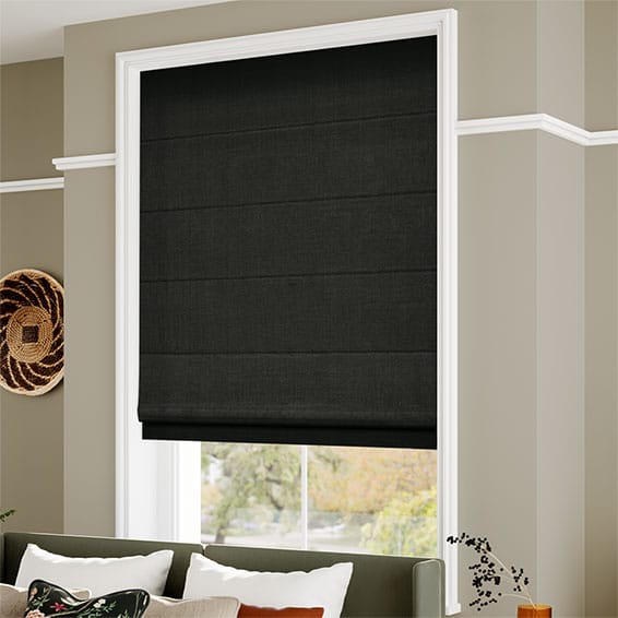 Bijou Linen Noir Roman Blind | Blinds Online™