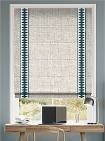 Bijou Linen Oatmeal & Ascott Teal Roman Blind thumbnail image