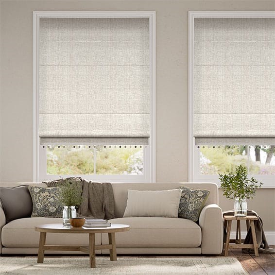 Bijou Linen Oatmeal & Pebble Roman Blind