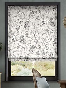 Bird Toile Charcoal Roman Blind thumbnail image