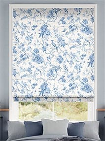 Bird Toile French Blue Roman Blind thumbnail image