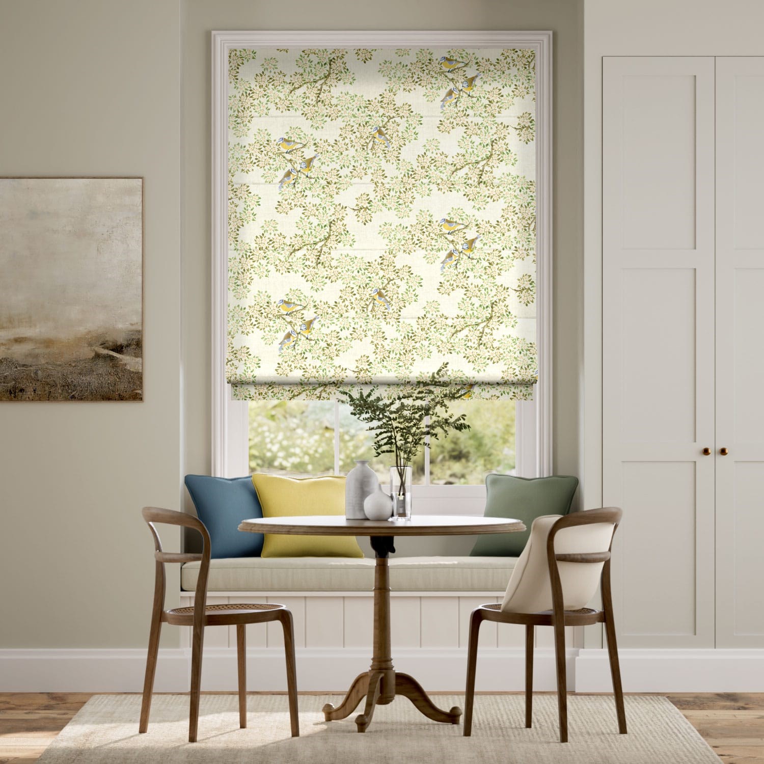 Blossom and Bluetit Multi Roman Blind