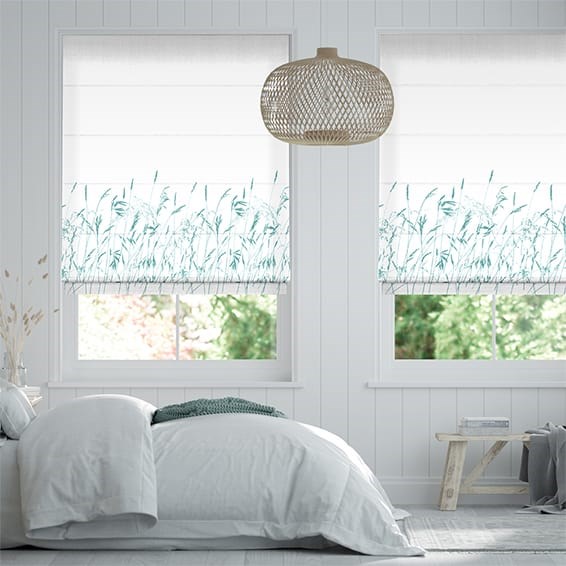 Blowing Grasses Jade Roman Blind