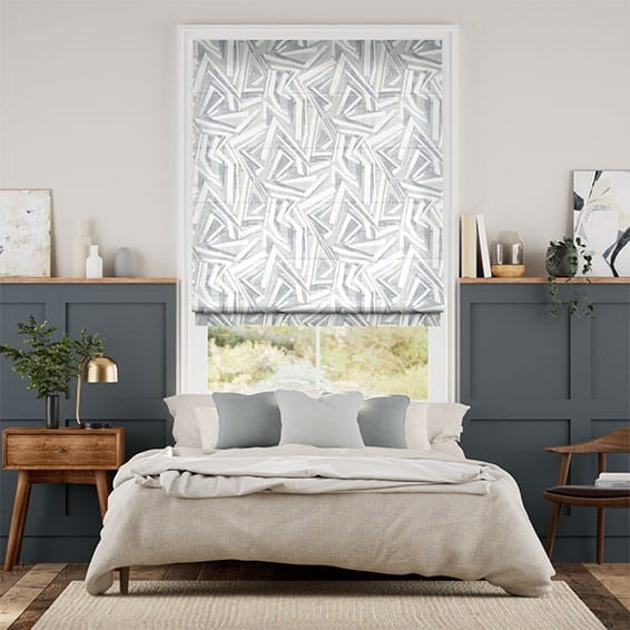 Brushstroke Geometric Mist Roman Blind