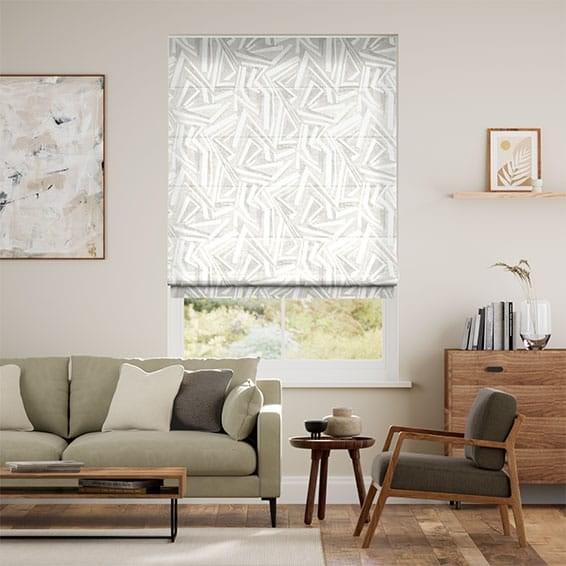 Brushstroke Geometric Stone Roman Blind