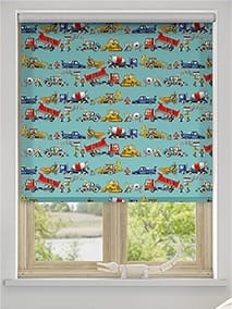 Builders at Work Teal Roller Blind thumbnail image