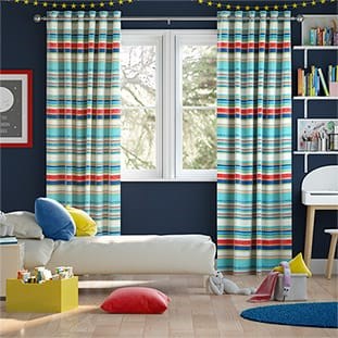 Calcutta Stripe Seaside Blue Curtains thumbnail image