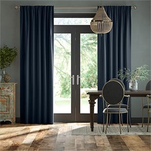 Canterbury Velvet Storm Blue Curtains thumbnail image