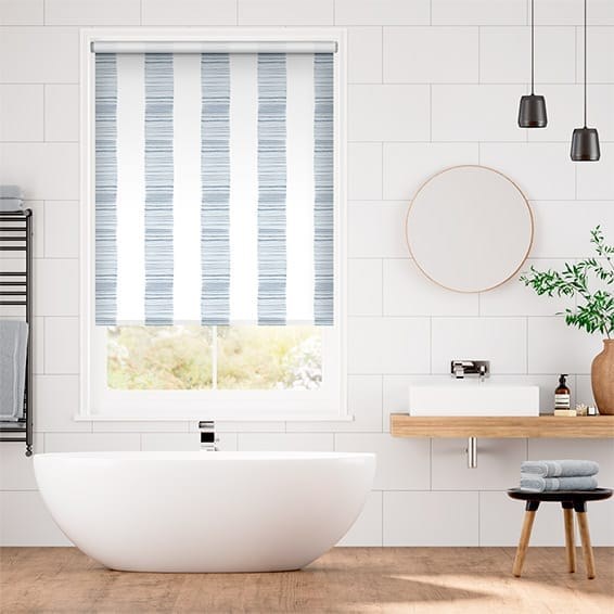 Splash Blockout Ceramic Stripe Blue Roller Blind