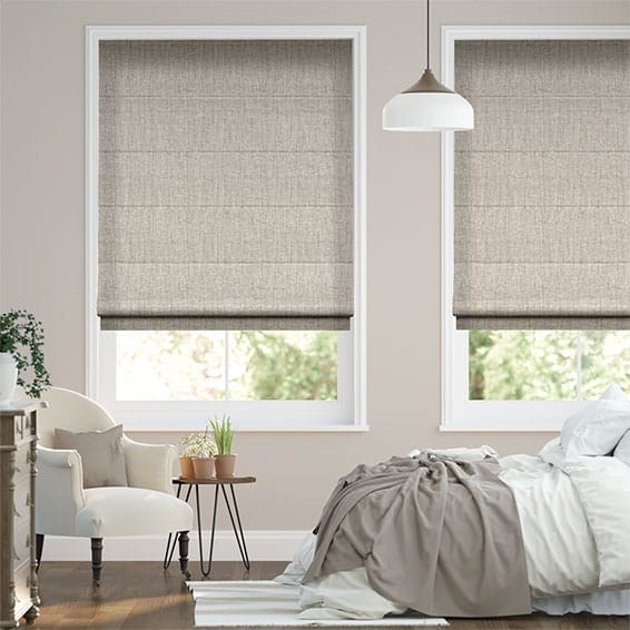 Chenille Stone Grey Roman Blind