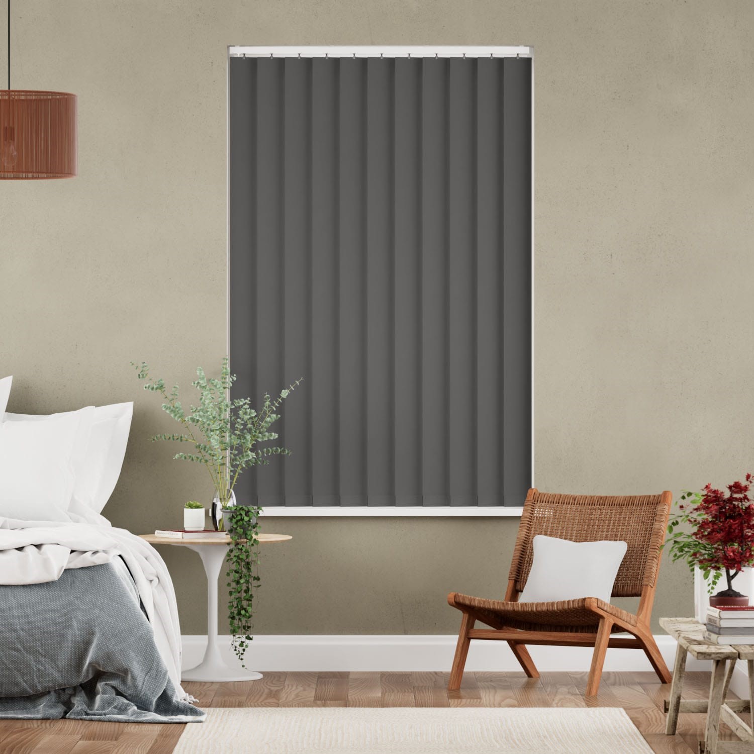 Serenity Blockout Coal Vertical Blind - 127mm Slat