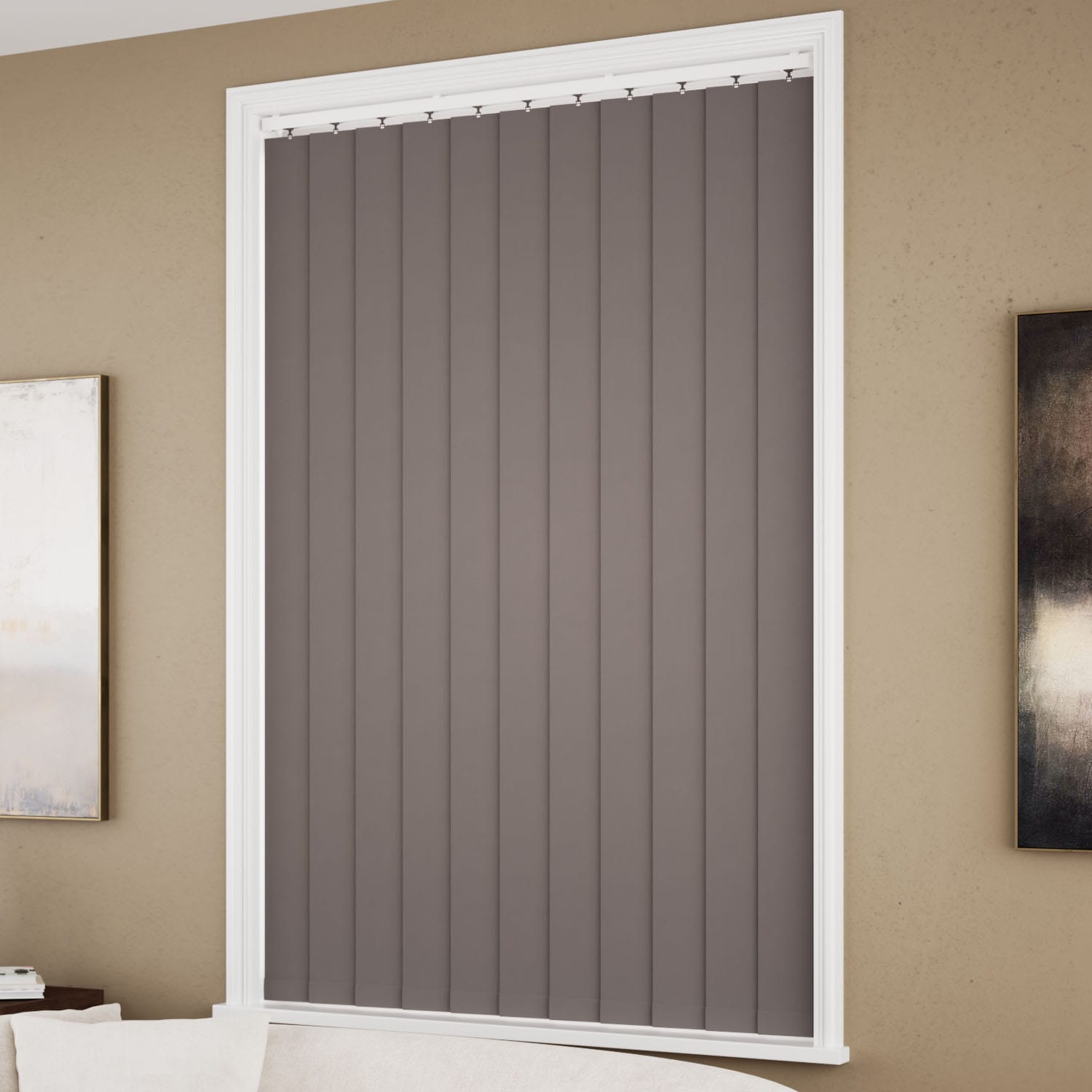 Serenity Blockout Espresso Vertical Blind - 127mm Slat | Blinds Online™