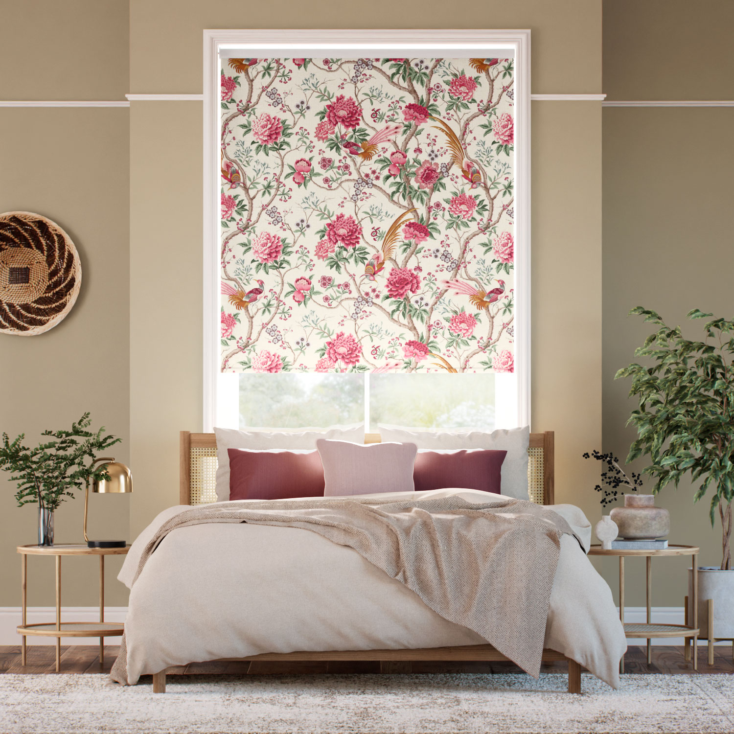 Twist2Fit Elysian Paradise Fuchsia Roller Blind