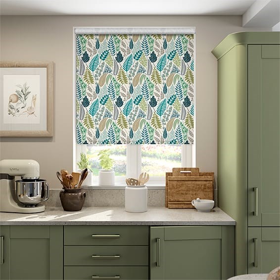 Choices Scandi Ferns Linen Ocean Roller Blind