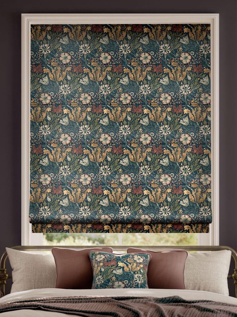 William Morris Compton Velvet Dusky Teal Roman Blind thumbnail image