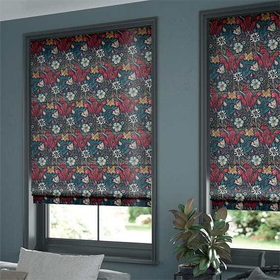 William Morris Compton Velvet Ink Roman Blind | Blinds Online™