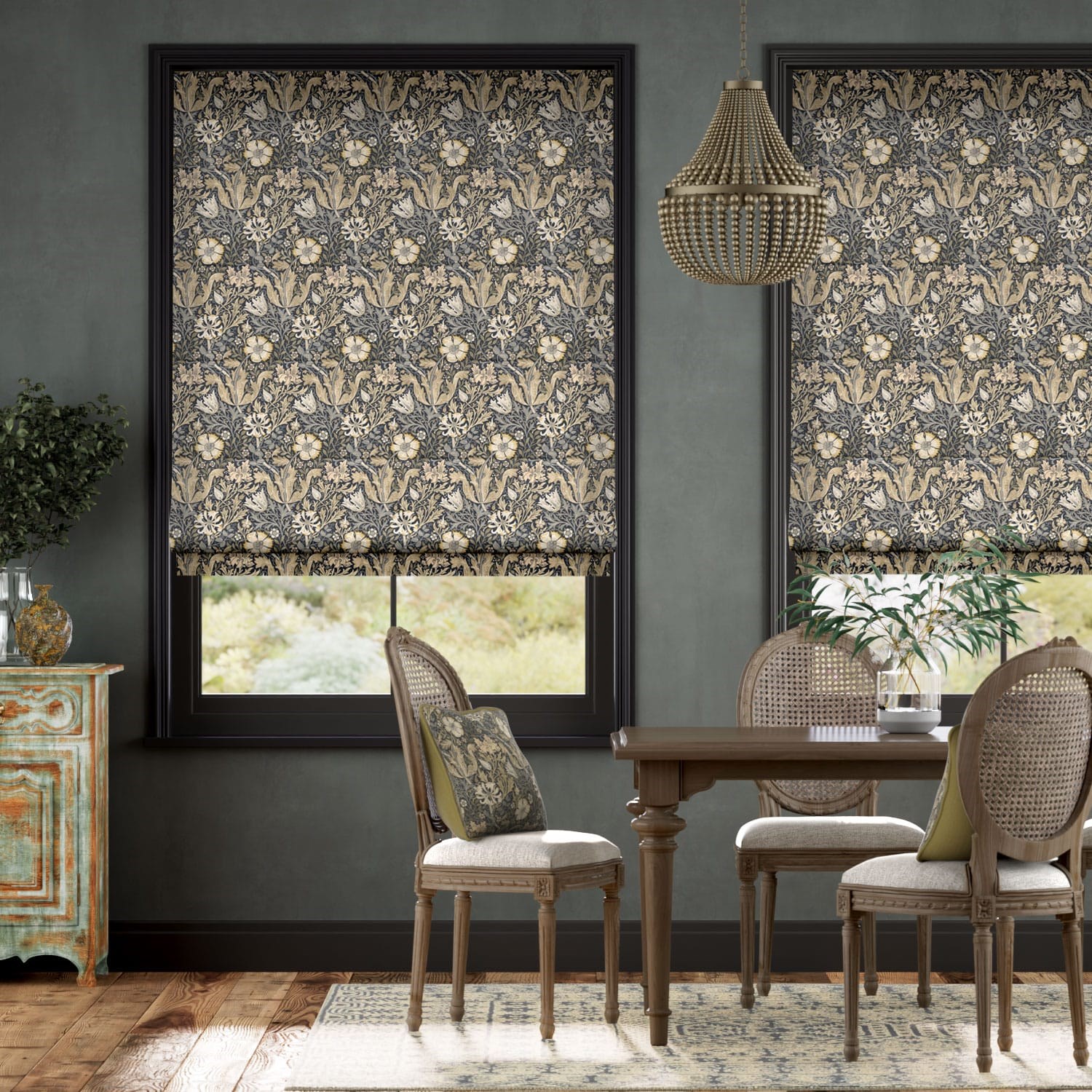 William Morris Compton Noir Roman Blind