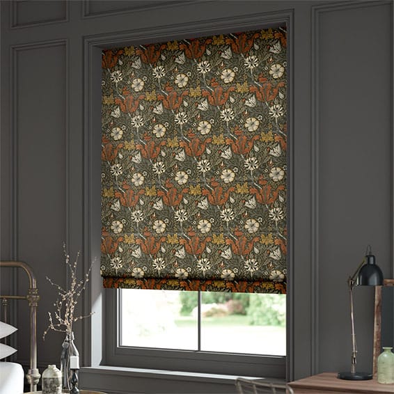 William Morris Compton Velvet Sienna Roman Blind | Blinds Online™