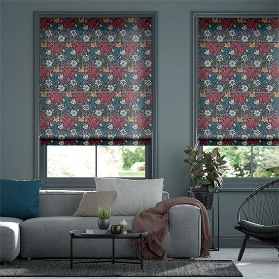 William Morris Compton Velvet Ink Roman Blind | Blinds Online™