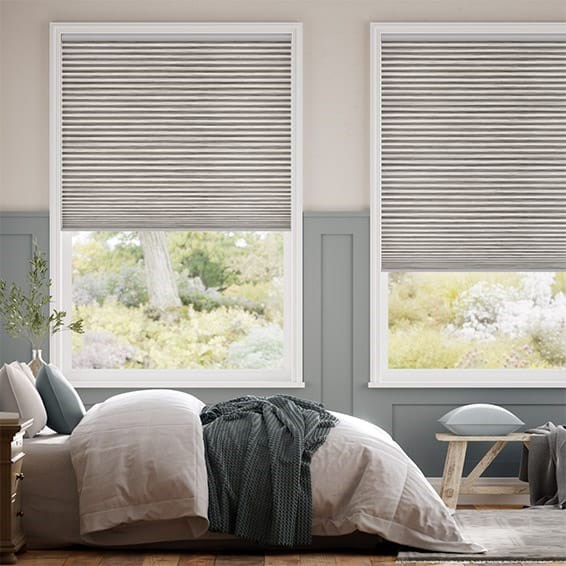 Double Thermal DuoShade Cordless Grain Flint Pleated Blind