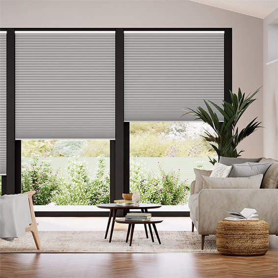 Double Thermal DuoShade Cordless Matte Grey Pleated Blind