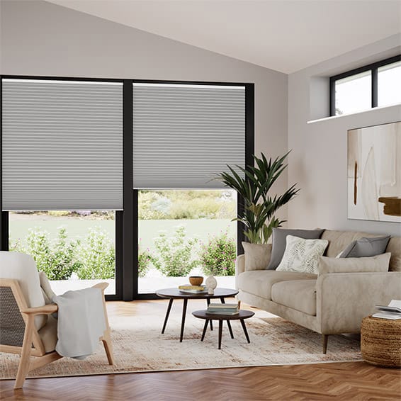 Double Thermal DuoShade Cordless Matte Grey Pleated Blind | Blinds Online™