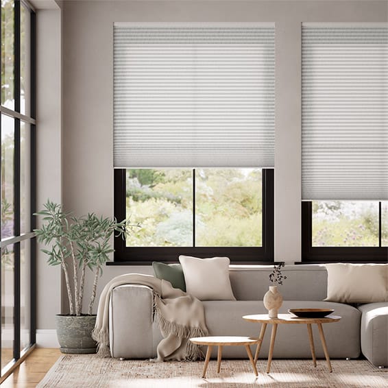 Thermal DuoLight Cordless Strie Soft Grey Pleated Blind