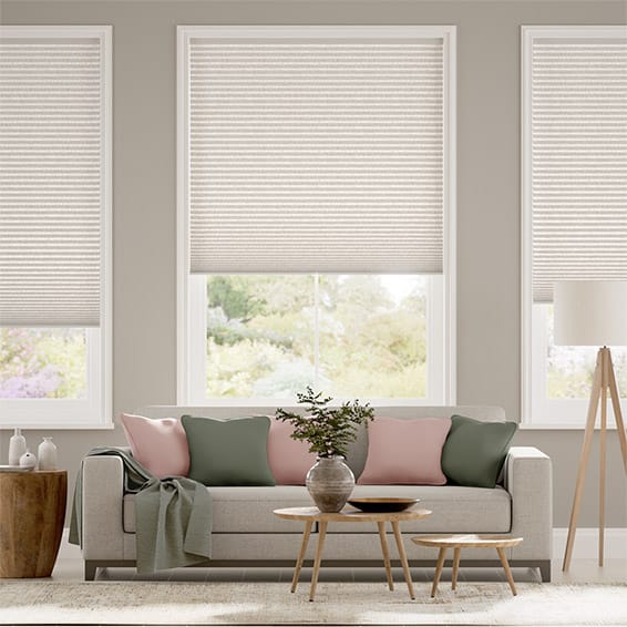 Thermal DuoShade Cordless Crackle Alabaster Pleated Blind