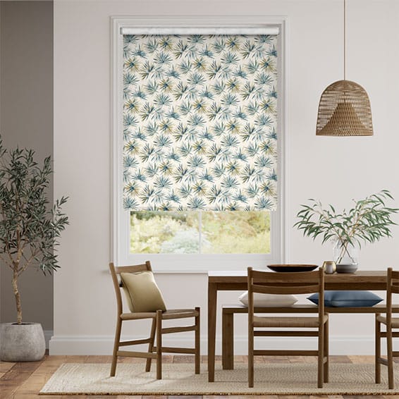 Cordyline Star Teal Roller Blind