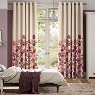 Dahlia and Chrysanthemum Lilac Curtains thumbnail image