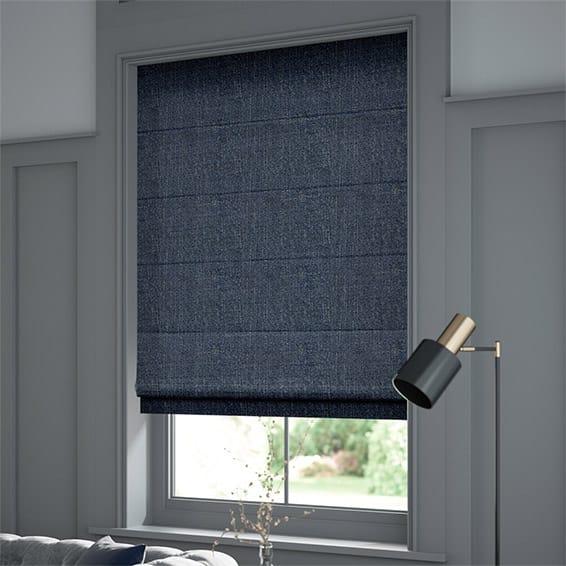 Delphi Chenille Weave Cobalt Blue Roman Blind | Blinds Online™