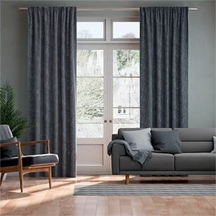 Delphi Chenille Weave Nordic Blue Curtains thumbnail image