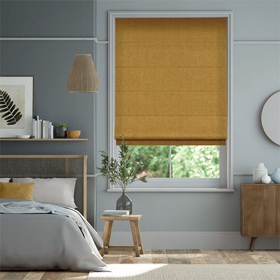 Delphi Chenille Weave Turmeric Roman Blind