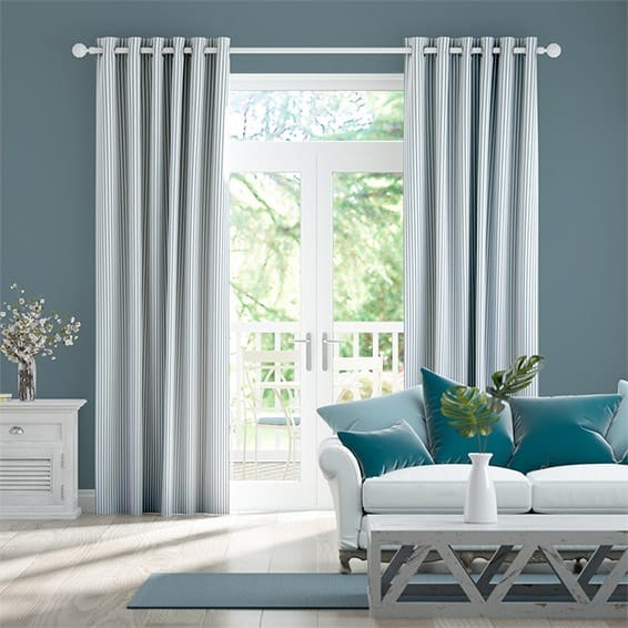 Devon Stripe Ocean Blue Curtains