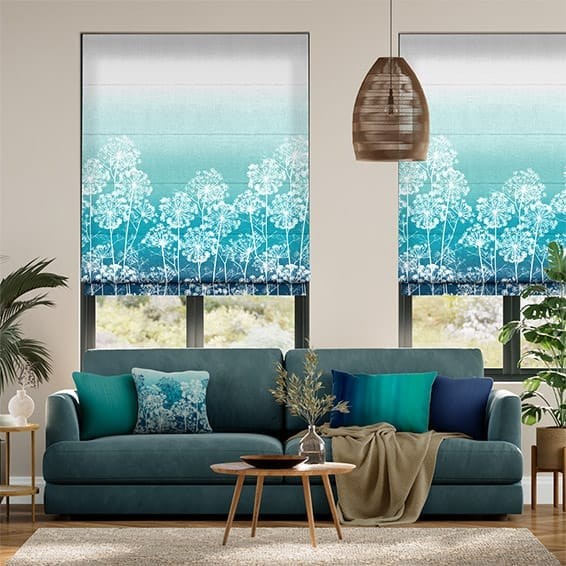 Dill Teal Roman Blind